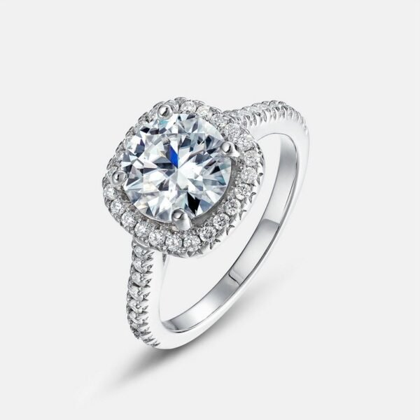 Hot Pick Classic Square Wrap Moissanite Ring S925 Sterling Silver Luxury Couple Proposal Engagement Ring Light Luxury Fashion - Image 4