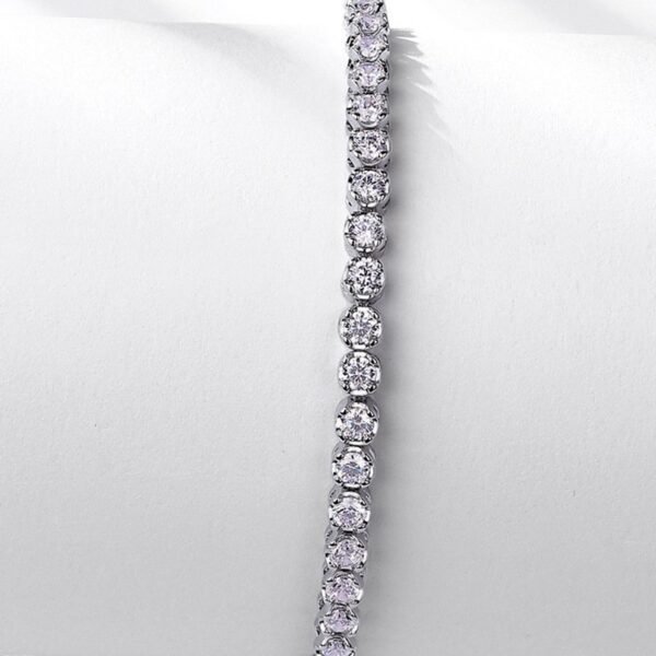 S925 sterling silver moissanite bracelet female single row around set full of diamonds hand jewelry simple fashion personality - Image 4