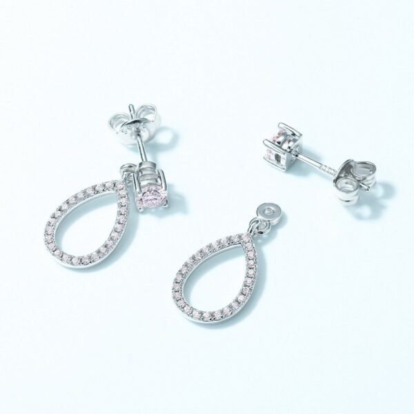 Summer on the new S925 silver moissanite earrings female models sweet water drop earrings light luxury fashion pear-shaped wind - Image 4