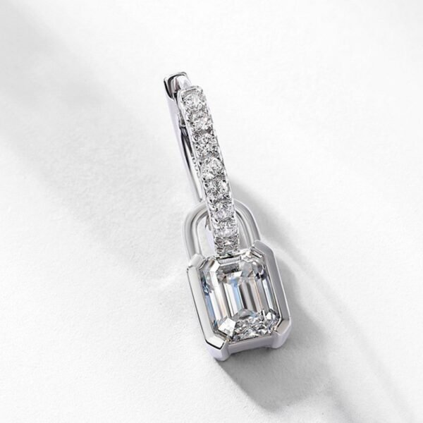 S925 silver moissanite earrings with diamonds radiant earrings light luxury fashion minimalist niche versatile - Image 4