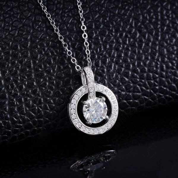 The section circle cultivation ruby sterling silver necklace S925 silver with cultivation colorful treasure full of diamonds collarbone chain customized - Image 4