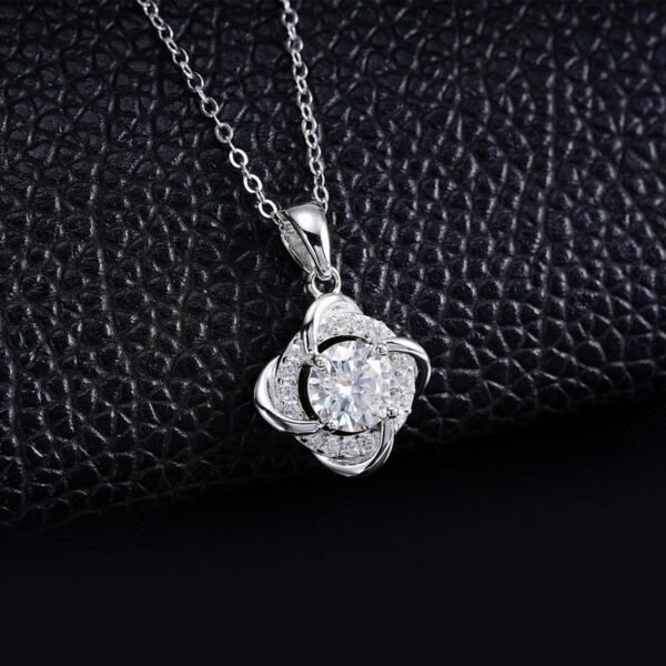 Windmill Clover Sterling Silver Necklace S925 Silver with Cultured Ruby Chain Fashion Customized - Image 4