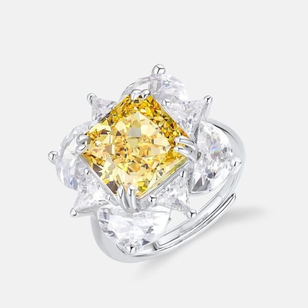 12ct square 10_10 simulated pink diamond ring women's ring wedding ice flower cut high carbon diamond ring - Image 4
