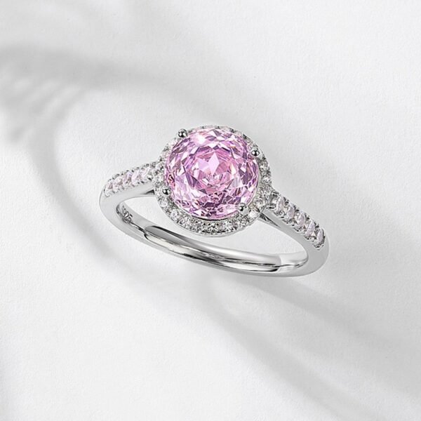 Millennium rose cut zirconia ring S925 silver encircled with super sparkling colorful treasure finger ring fashion simple - Image 4