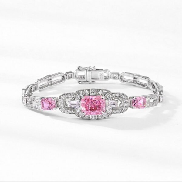 Spring S925 silver bracelet female ice flower cut high carbon diamond light luxury hand jewelry exquisite fashion simple holiday gift - Image 4