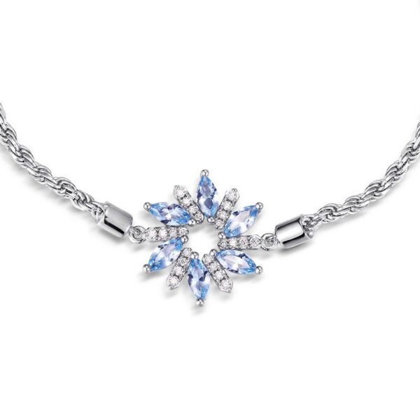 Winter snowflake models colorful treasure bracelet S925 silver with sparkling colorful treasure adjustable hand jewelry - Image 3