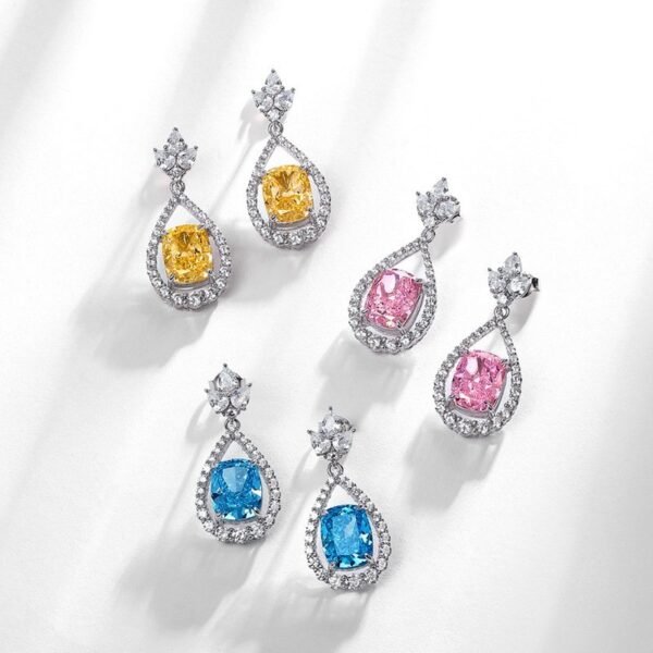 12ct egg-shaped 8_10 earrings light luxury temperament 925 silver high carbon diamond earrings female - Image 4