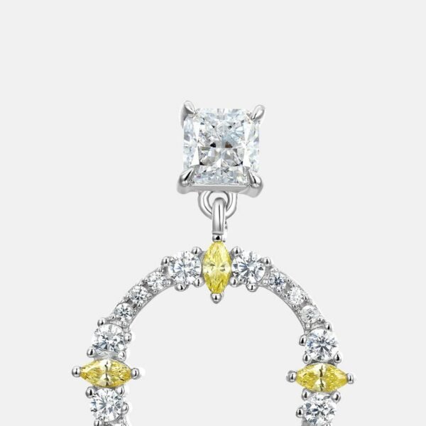 Circle full set colorful earrings female S925 silver ice flower cut high carbon diamond earrings fashion light luxury - Image 4