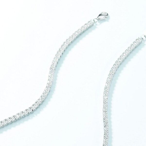 S925 Silver Heart Goose Yellow High Carbon Diamond Necklace Full Set Zirconia Box Chain Lock Bone Chain Light Luxury - Image 4