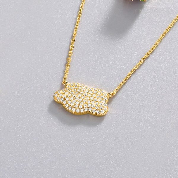 S925 silver colored zirconia cloud stacking necklace women big high class feeling sweater chain fashion light luxury - Image 4