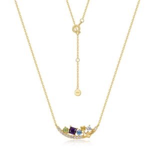 Smile crown light luxury necklace women S925 silver inlaid multi-color zirconia candy collarbone chain