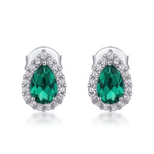 Simple light luxury drop earrings female S925 silver inlaid cultivation colorful treasure personalized earrings spot customization