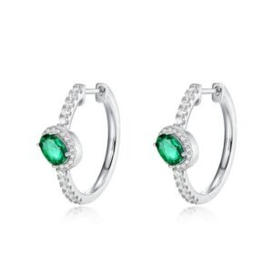 Cultivate emerald vintage earrings S925 silver full set senior colorful earrings stud earrings light luxury