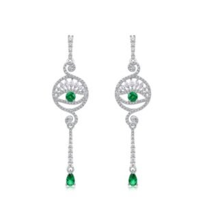 Earrings devil's eye temperament earrings S925 silver inlaid nano-zirconium earrings earrings earrings light luxury fashion