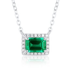 Cultivation emerald pendant S925 silver collarbone necklace hundred fashion necklaces