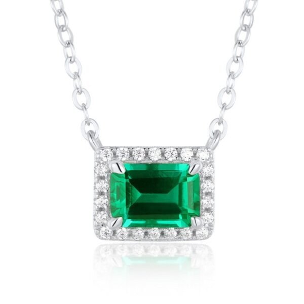 Cultivation emerald pendant S925 silver collarbone necklace hundred fashion necklaces