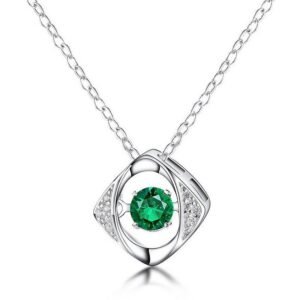 The section of the spirit of the devil's eye personalized necklace S925 silver cultivation emerald vintage noble collarbone chain