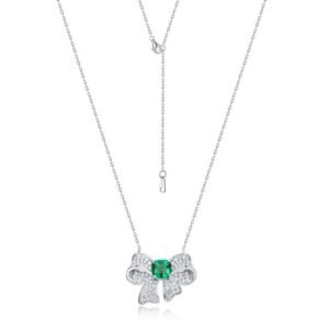 Butterfly colorful treasure light luxury necklace women S925 silver inlay cultivated emerald collarbone chain personalized