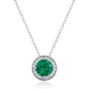 Hot sale complete cultivation emerald necklace pendant S925 silver with cultivation colorful treasure full diamonds collarbone chain customized