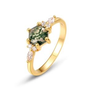 New S925 silver green moss ring women watercress agate finger ring fashion style independent station
