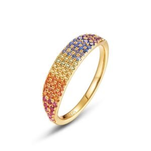 Hot sale wind ring women colorful treasure S925 silver with nano color zirconium finger ring fashion simple design