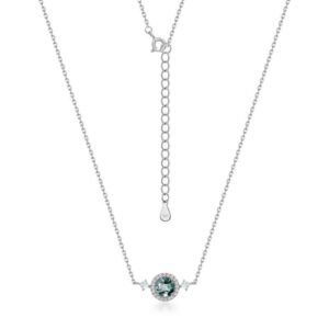 Classic light luxury natural watercress agate necklace women S925 silver with green moss stone collarbone chain light luxury