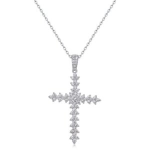 New personalized cross pendant men and women S925 silver moissan diamond collarbone chain fashion hip-hop trend