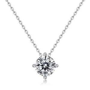 Moissanite pendant female S925 silver four claws set moissanite diamonds collarbone chain simple fashion with