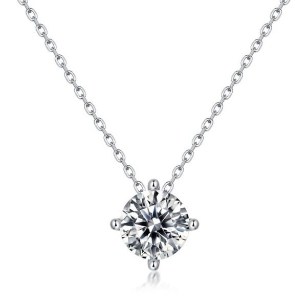 Moissanite pendant female S925 silver four claws set moissanite diamonds collarbone chain simple fashion with