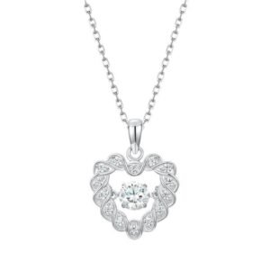 The section of spiritual love love moissan pendant S925 silver inlaid sparkling moissan collarbone pendant light luxury fashion