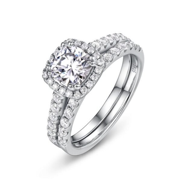 Tanabata new S925 silver moissanite ring female luxury group set finger ring noble and elegant charming style