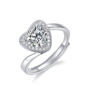 S925 Silver Moissanite Ring Women Fashion Classic Twisted Arm Loving Heart Model Wedding Ring Women