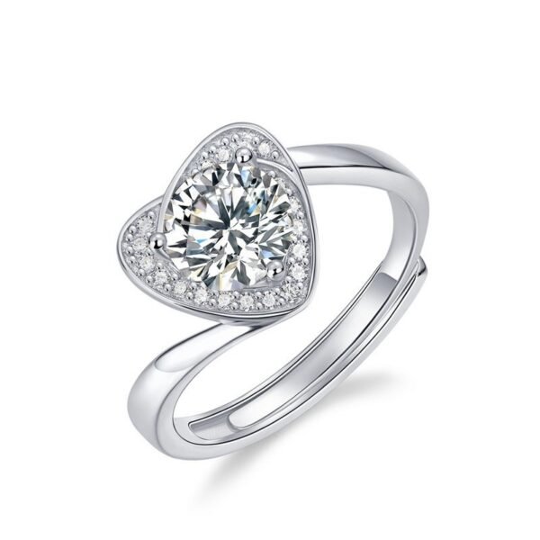 S925 Silver Moissanite Ring Women Fashion Classic Twisted Arm Loving Heart Model Wedding Ring Women