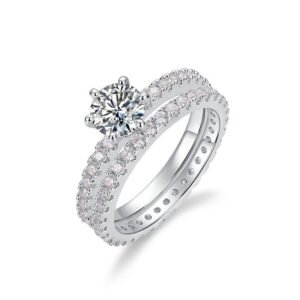 Couple S925 silver moissanite ring full of inlaid super flash colorful treasure ring men and women simple fashion engagement engagement