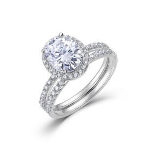 Brilliant light luxury pigeon egg moissanite diamond ring female S925 sterling silver fashion combination ring