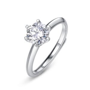 Classic six claw S925 silver moissanite ring women fashion high sense of live finger ring