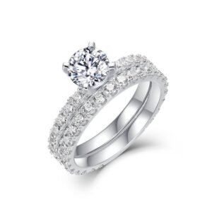 Heavy work light luxury moissanite ring pair ring S925 silver full color diamond finger ring engagement proposal ring female