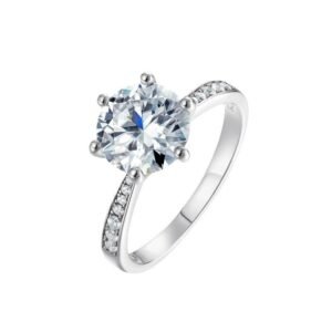 Pigeon egg radiant moissanite ring female S925 silver six claws set moissanite diamond ring engagement proposal ring