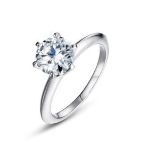 Global Hot Selling Brilliant Eternity Moissanite Ring S925 Silver Inlay Moissan Ring Engagement Simple