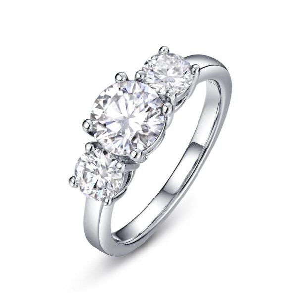 New S925 sterling silver moissanite ring three lifetimes diamond finger ring women's fashion light luxury wedding customized