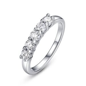 New S925 silver moissanite ring female single row group inlaid finger ring fashionable and elegant high-level feeling