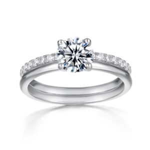 One carat moissanite ring women S925 silver with full diamonds combination ring fashion customized