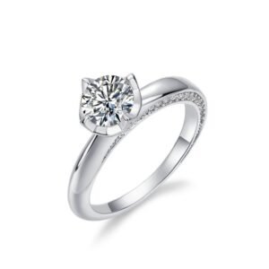 Brilliant moissanite ring S925 silver claw set with colorful gemstone proposal ring simple advanced high class feeling