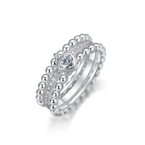 Moissan Stacking Ring S925 Silver Love Moissanite Finger Ring Light Luxury Premium Niche Designs