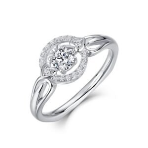 Section thumping heart radiant moissanite ring female S925 silver moissan finger ring spiritual fashion couple gift