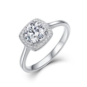 Brilliant one carat moissanite ring female S925 silver surrounded by full diamond proposal engagement diamond ring customized