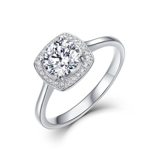 Brilliant one carat moissanite ring female S925 silver surrounded by full diamond proposal engagement diamond ring customized