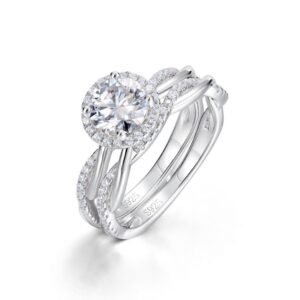 Brilliant moissanite twist stacking ring S925 silver inlaid sparkling colorful treasure finger ring Europe and the United States fashion