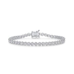 S925 sterling silver moissanite bracelet female single row around set full of diamonds hand jewelry simple fashion personality