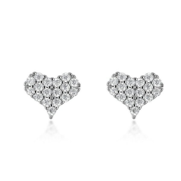 Love full set radiant moissanite earrings S925 silver inlaid colorful jewelry earrings light and luxurious